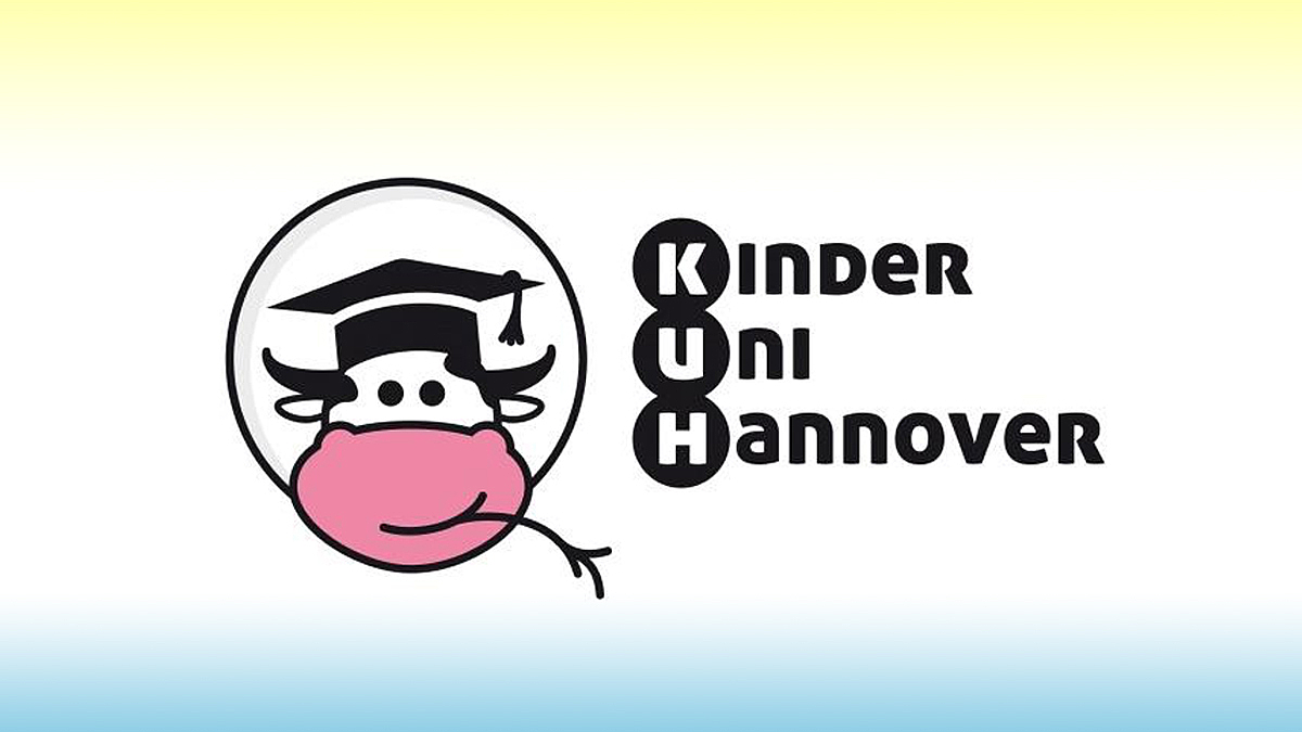 KinderUni Logo mit illustrierter Kuh