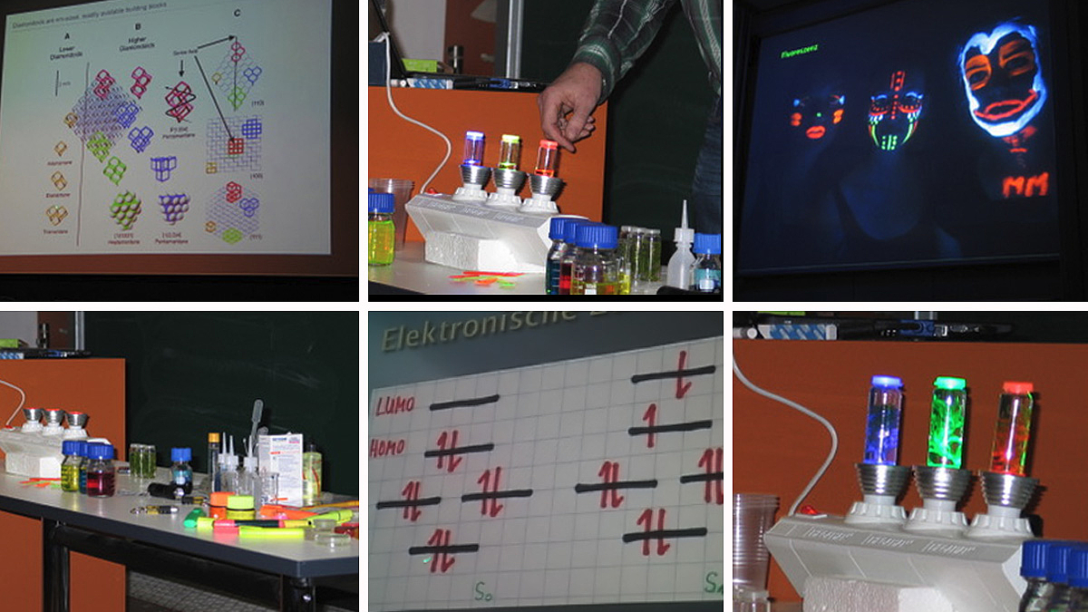 Collage von Experimenten der Curie-AG